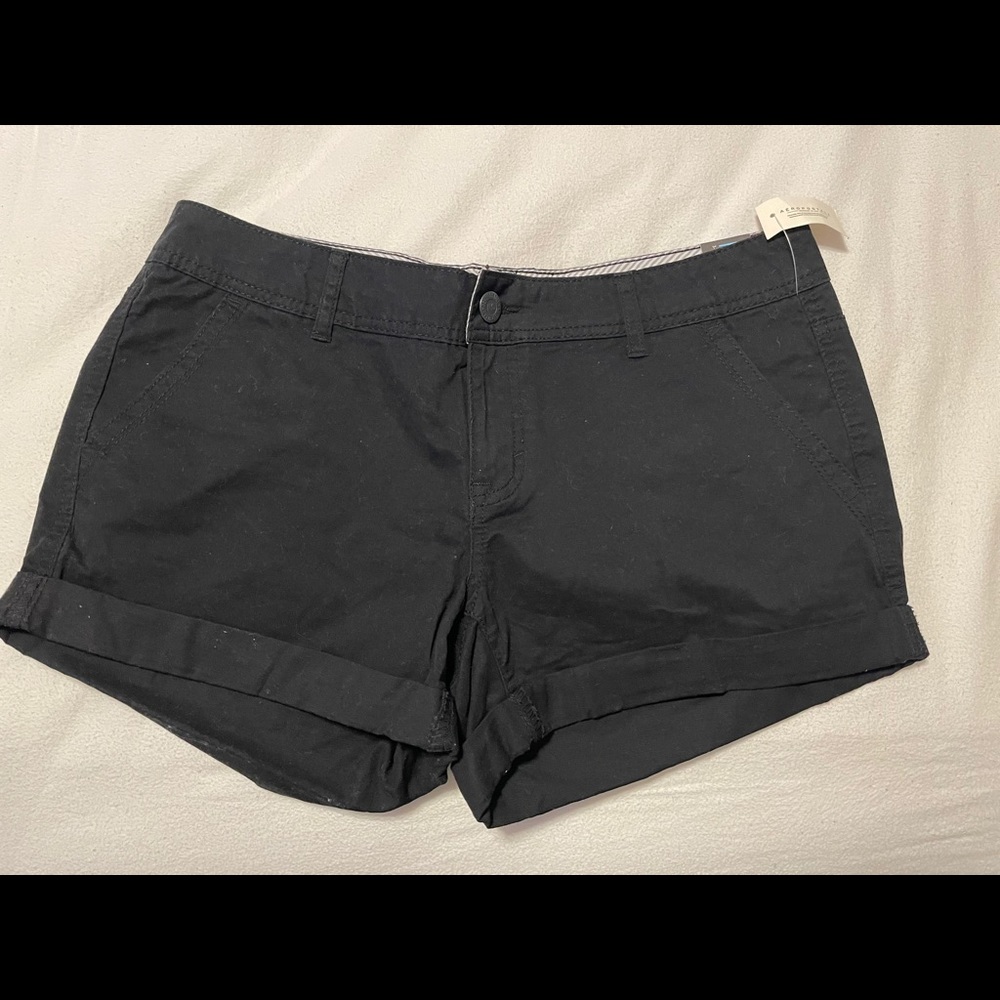 Black Aeropostale Twill Midi Shorts